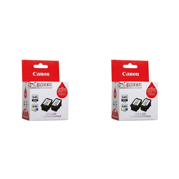 2PK Canon Pixma PG645 + CL646 Ink Cartridge Twin Pack 180 Page