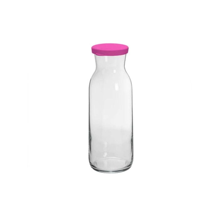 Fonte Glass Carafe With Pink Silicone Lid - 1.2Lt - LAV