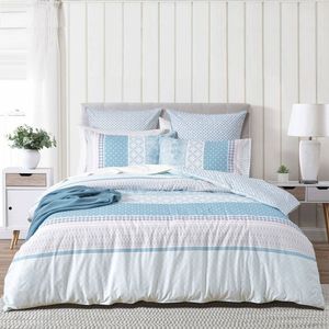 Renee Taylor Queen 300 TC Cotton Reversible Bedroom Quilt Cover Set Margot