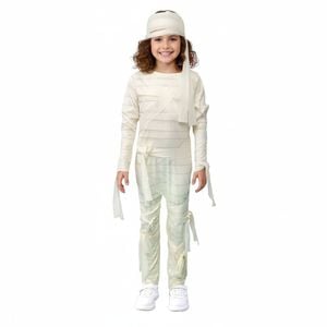 Kids Egyptian Mummy Halloween Costume For Girls Boys Book Week Child Fancy Dress 6-9 Years Old
