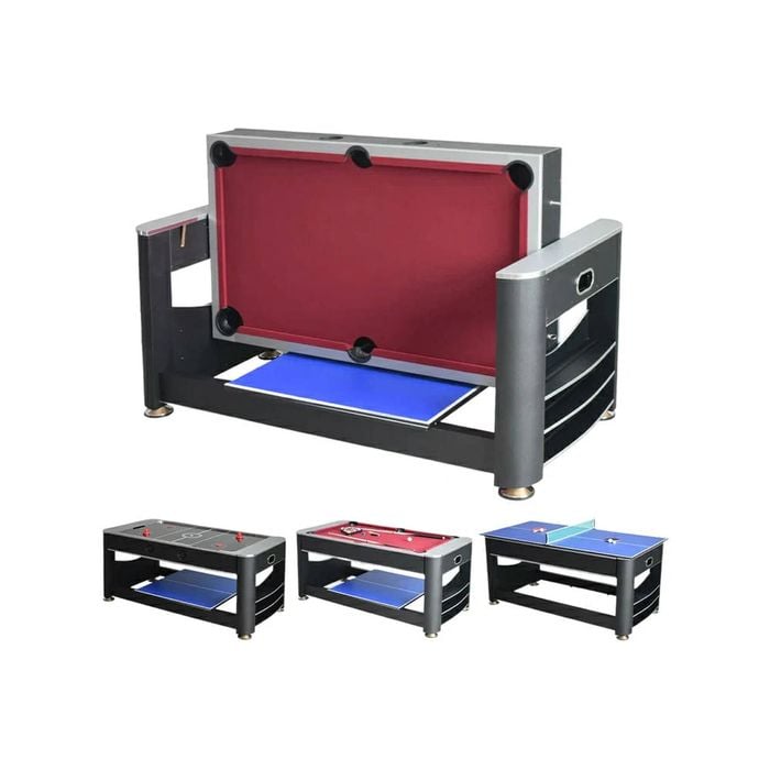 Leaf Living Versa 7ft Mdf 3-in-1 Pool Table/table Tennis Table/air Hockey Black Frame