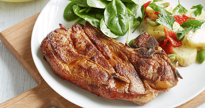 Smoked Paprika Chops With Potato, Capsicum &amp; Olive Salad Recipe | Matador BBQs