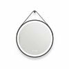 P&P Black Round LED Bathroom Mirror Anti Fog Light With Strap Mount