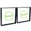 Nicola Spring Acrylic 3d Deep Box Photo Frames - 16" X 16"  - Black - Pack Of 2