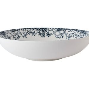 Casa Domani Rosetta Round Serving Bowl Porcelain Antique Blue 28cm Gift Boxed