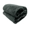 Bloomington Faux Mink Throw Rug 127 x 152 cm Charcoal
