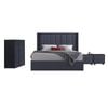 4pc Fabric Gas Lift King Bedroom Suite in Black