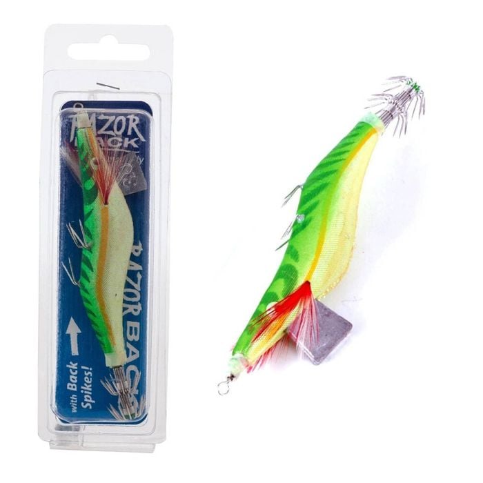 Jarvis Walker Size 3.0 Lumo Green Razorback Squid Jig Lure
