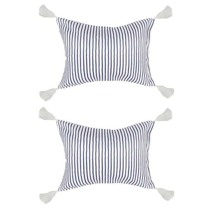 2PK Good Vibes Inflatable Beach Pillow With Tassels Mediterranean 40x29x13cm