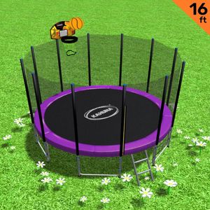 Kahuna Blizzard 16 ft Trampoline with Basketball Purple