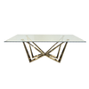 Elegant Collections Gold Clear Glass Lenox Dining Table