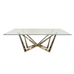 Elegant Collections Gold Clear Glass Lenox Dining Table