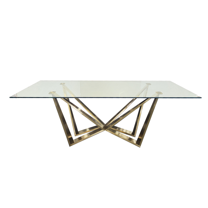 Elegant Collections Gold Clear Glass Lenox Dining Table