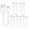 iWill 5 Pack 20cm Short Data Transfer Charger Charging Micro USB Cable Cord Bulk White TPE Plastic