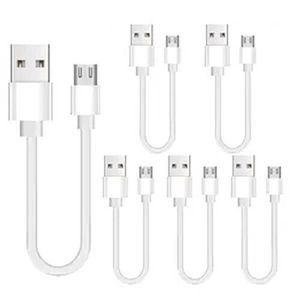 iWill 5 Pack 20cm Short Data Transfer Charger Charging Micro USB Cable Cord Bulk White TPE Plastic