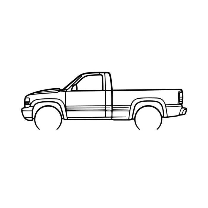 Ignite Laser Chevrolet Z71 Silverado Silhouette Metal Wall Art Rustic Metal 47inch/120cm