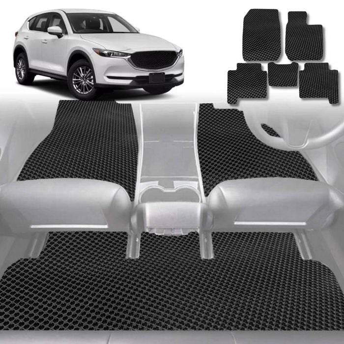 6D Diamond Car Floor Mats for Mazda CX-5 2012-2017-Full Set-Black-Outback GT