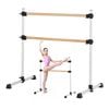 VEVOR Ballet Barre Double Beechwood Height Adjustable Anti-Wobble for Pilates Balance Workout