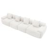 Ufurniture 354cm 4 Seater Sofa Corduroy Modular Compressed Couch W/ Large Armrest & Cushion No Assembly Beige