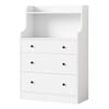 Oikiture Sideboard Buffet Cupboard 3 Chest of Drawers Storage Shelf Table White