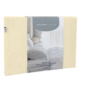Odyssey Living Breathe Cotton Fitted Bed Sheet King Natural