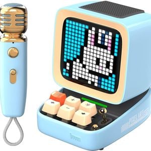 Divoom Ditoo-mic Mini Karaoke Machine Pixel Art Bluetooth Speaker - Blue