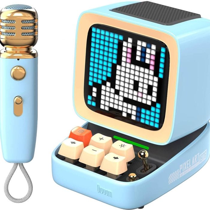 Divoom Ditoo-mic Mini Karaoke Machine Pixel Art Bluetooth Speaker - Blue