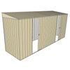 Build-A-Shed 1.2 x 4.5 x 2.0m Skillion Dual Single Sliding Side Doors Shed - Cream