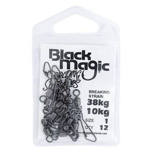 Black Magic Rolling Swivel With Snap Small Pack 10kg (38kg Breaking Strain)