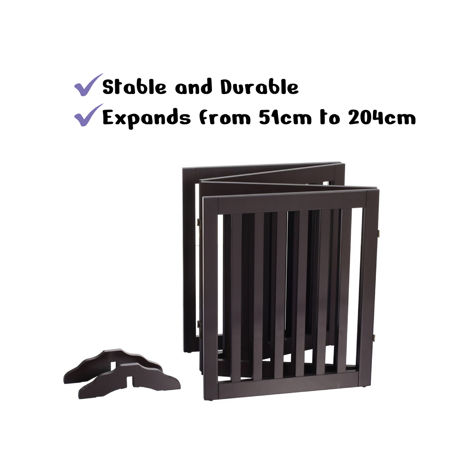 Charlie s Wooden 4 Panel Freestanding Dog Gate Brown Bunnings Australia