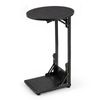 ZUNI C-Shaped End Table Foldable Side Coffee Table for Living Room Black