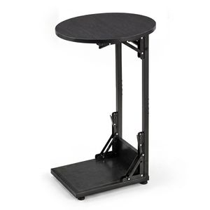 ZUNI C-Shaped End Table Foldable Side Coffee Table for Living Room Black
