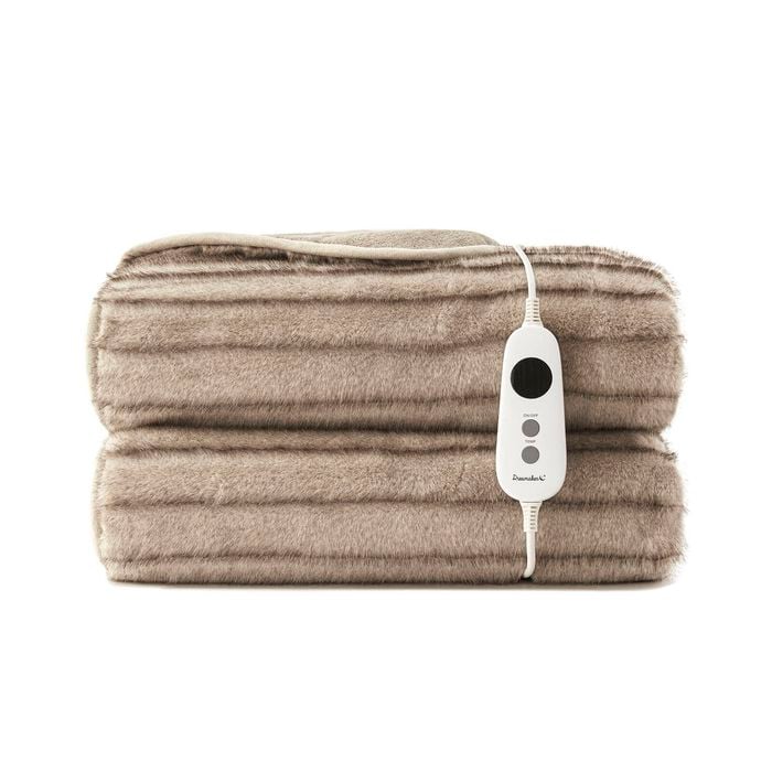 Dreamaker Nara Faux Mink Electric Heated Throw Blanket - 180x200cm | Safety Overheat Protection& Auto-off, Machine Washable