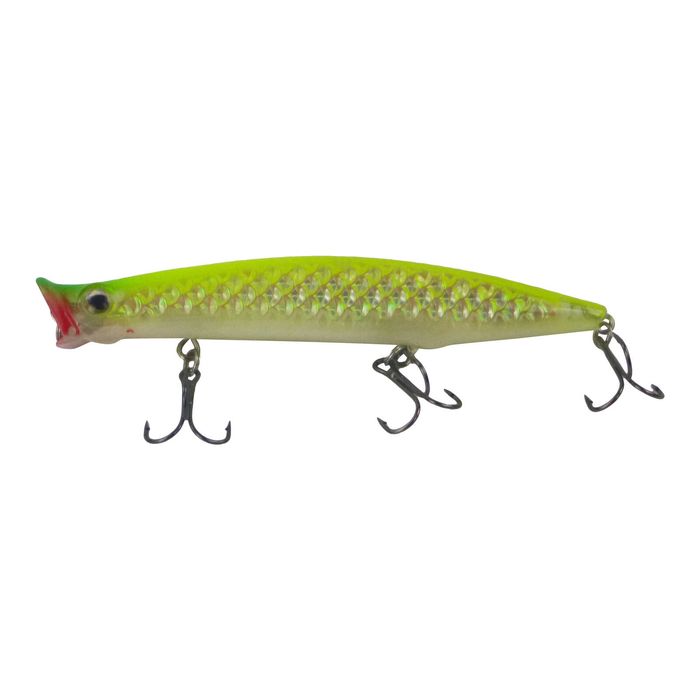 Toppu Mizzu Cupface Popper, 13.5gm, 110mm, Chartreuse Hex