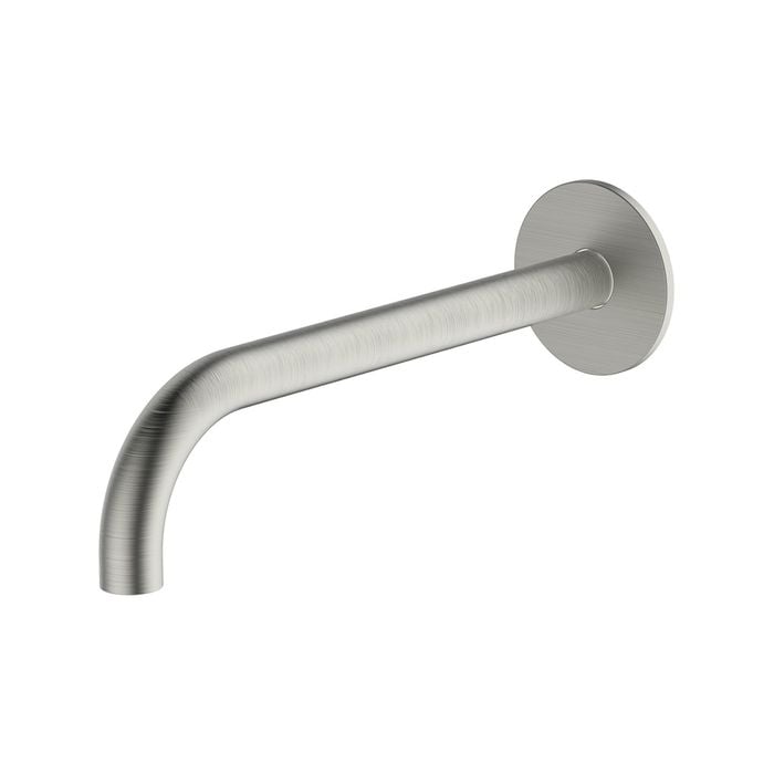 Gareth Ashton Brushed Nickel 220mm Poco Curved Basin Spout WELS 6 Star 4 L/min