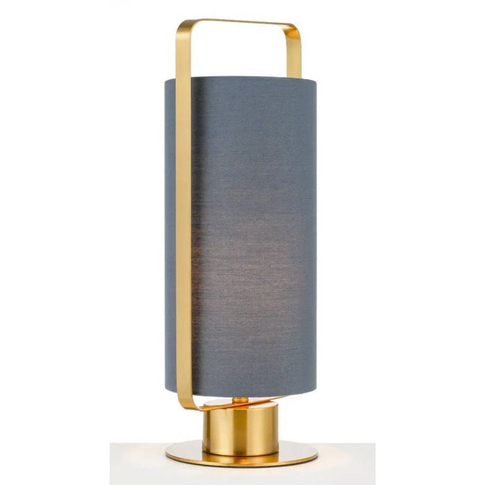 Telbix Orwel Modern Table Desk Lamp Light Metal Grey Antique Gold