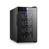 Lenoxx 8 Bottle Thermoelectric Wine Fridge, 65w, Uv Protected Glass Door, Soft Led Illumination