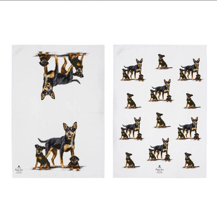 Ashdene Puppy Love Set of 2 Tea Towels - Kelpie