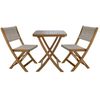 3PCE BISTRO TIMBER MARQUEE SQUARE SET W/ ROPE^