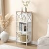 Homfurn 4 Tier Industrial Bookcase With Metal Frame And Backboard,narrow White Book Shelf,book Case For Small Spaces