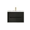 Attica Baia 750mm Black Oak Vanity With Ceramic Top
