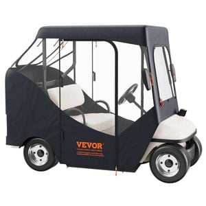 VEVOR Golf Cart Enclosure Black Polyester Driving with 4-Sided Transparent Windows 2 Passenger