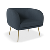 Amour Azure Blue Armchair - Brushed Matt Gold Legs