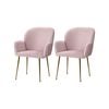 Artiss Dining Chairs Velvet Pink x2