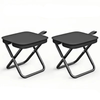 2pcs Portable Folding Backpack Stools Black