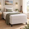 Zinus Single Fabric Bed Base Ensemble Base - White