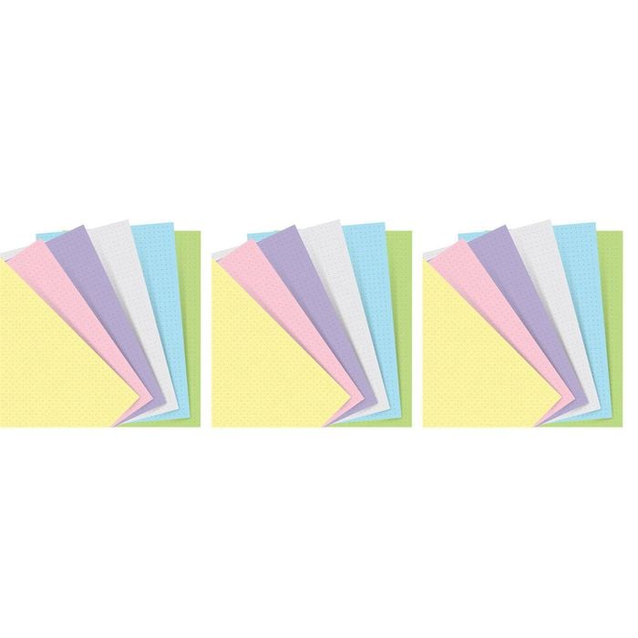 3x 60pc Filofax Paper Refill Organiser Sheet Planner Insert/filler Pastel Dotted