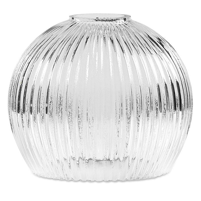 Brilliant 15cm Iris Vintage Ribbed Glass Shade For Pendant