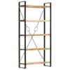 vidaXL Solid Acacia Wood 5-Tier Bookcase 90cm Standing Shelf Book Cabinet
