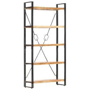 vidaXL Solid Acacia Wood 5-Tier Bookcase 90cm Standing Shelf Book Cabinet